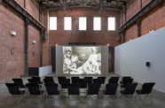 Installation view of a video work