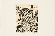 Black-and-white woodcut of a map of the city of Grozny