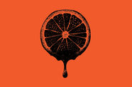 Graphic with a dripping orange