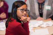 Girl wearing glasses