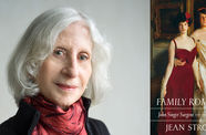 Headshot of Jean Strouse alongside her book cover "Family Romance: John Singer Sargent and the Wertheimers"