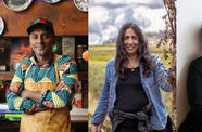 Headshots of Marcus Samuelsson, Laurie Ochoa, and Sandra Jackson-Dumont