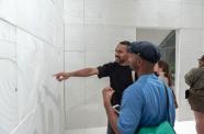 People looking at art