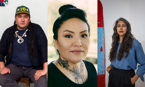 Headshots of the artists Ishi Glinsky, Melissa Cody, and Teresa Baker