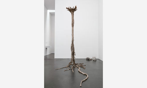 A sculpture resembling a dead tree
