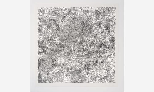 Abstract print with black dots