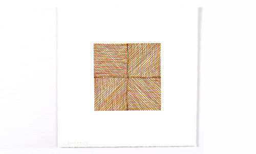 Abstract geometric drawing in primary colors