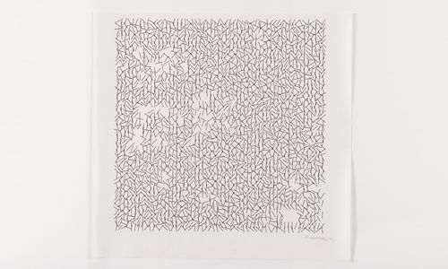 Abstract computer drawing with many small diagonal lines