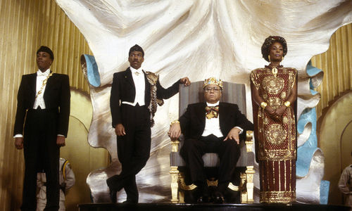 Eddie Murphy and James Earl Jones in Coming to America
