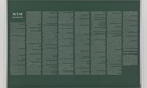 image of scum manifesto, white text against green background