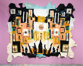 Abstract collage of found objects