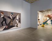 Art exhibit with colorful post modern work