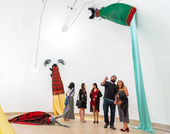 Visitors in an art gallery