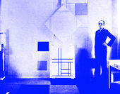 Piet Mondrian in his studio