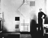 Image of Piet Mondrian in his studio