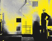 Piet Mondrian in his studio