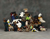 Photo of a large collection of stuffed animals