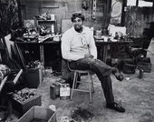 John T. Riddle Jr. in his Los Angeles studio, 1970