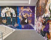 Installation image of a large mural